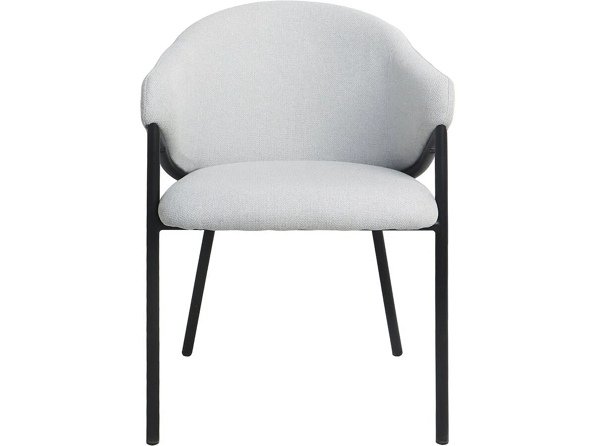 Lot de 2 chaises de salle à manger en tissu et métal "Auralis" - Gris clair