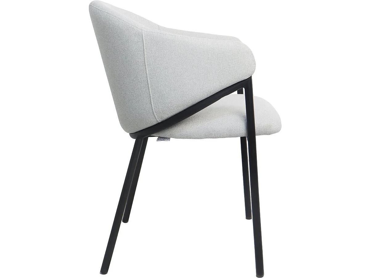 Lot de 2 chaises de salle à manger en tissu et métal "Auralis" - Gris clair