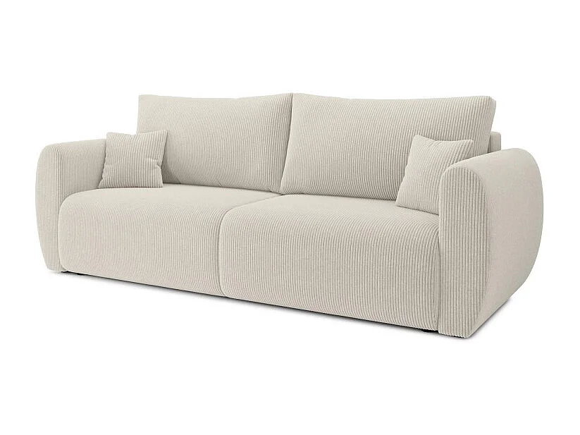 Canapé droit REFA convertible velours côtelé beige 3 places