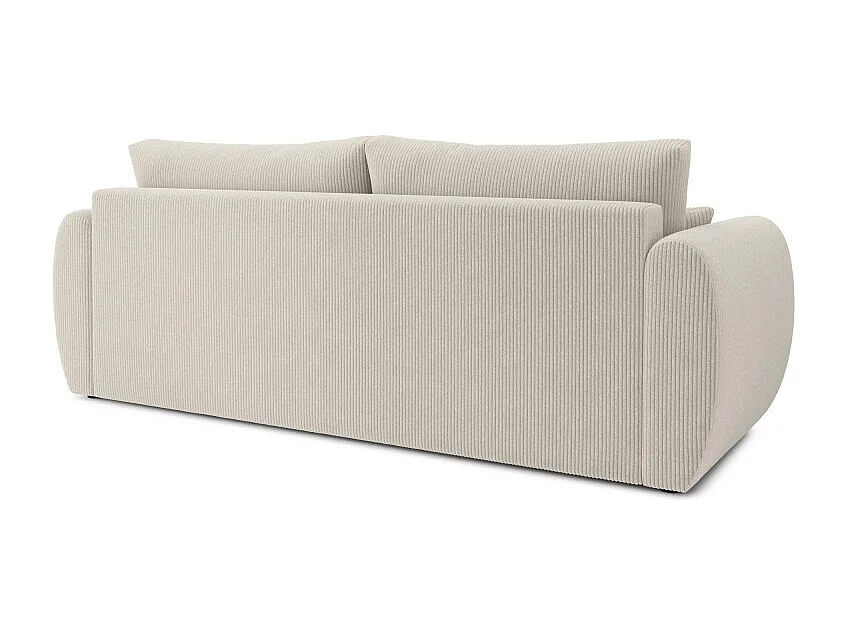 Canapé droit REFA convertible velours côtelé beige 3 places