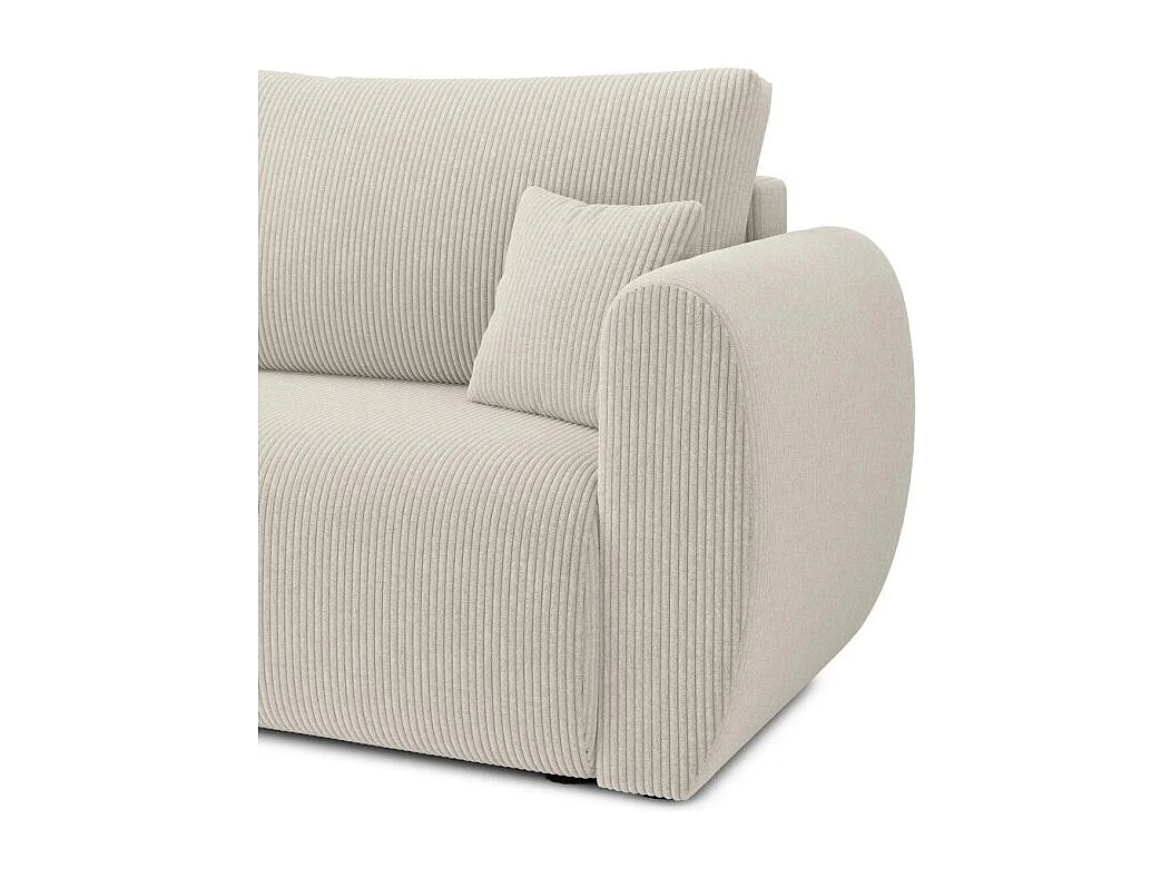 Canapé droit REFA convertible velours côtelé beige 3 places