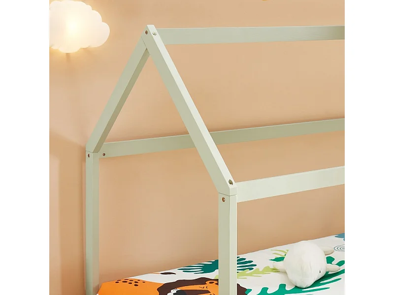 Lit enfant cabane TINY  pin vert  90x190 sommier inclus