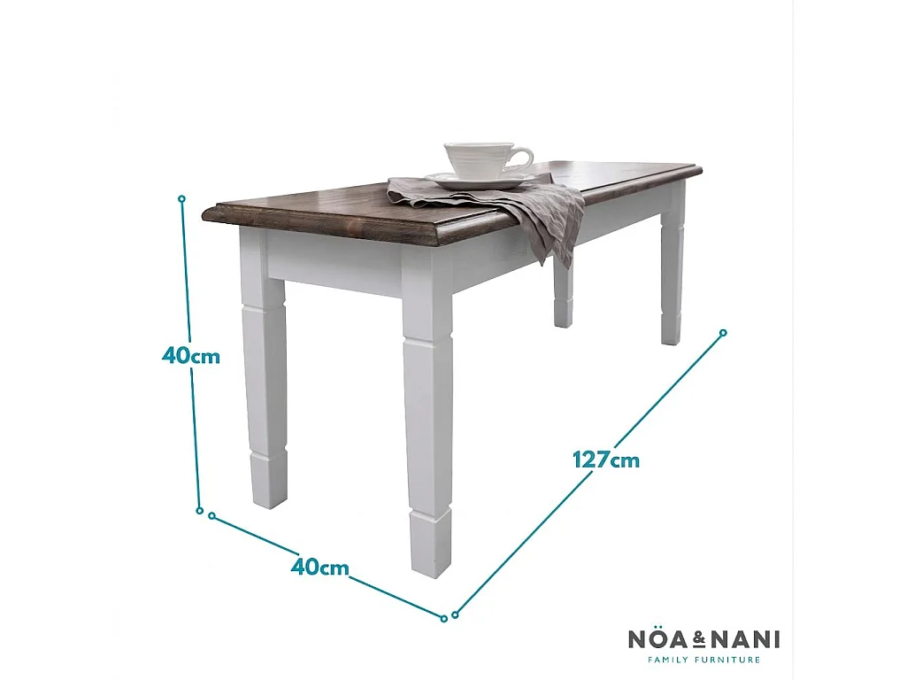 Noa & Nani Canterbury Bench Medium in White & Dark Pine