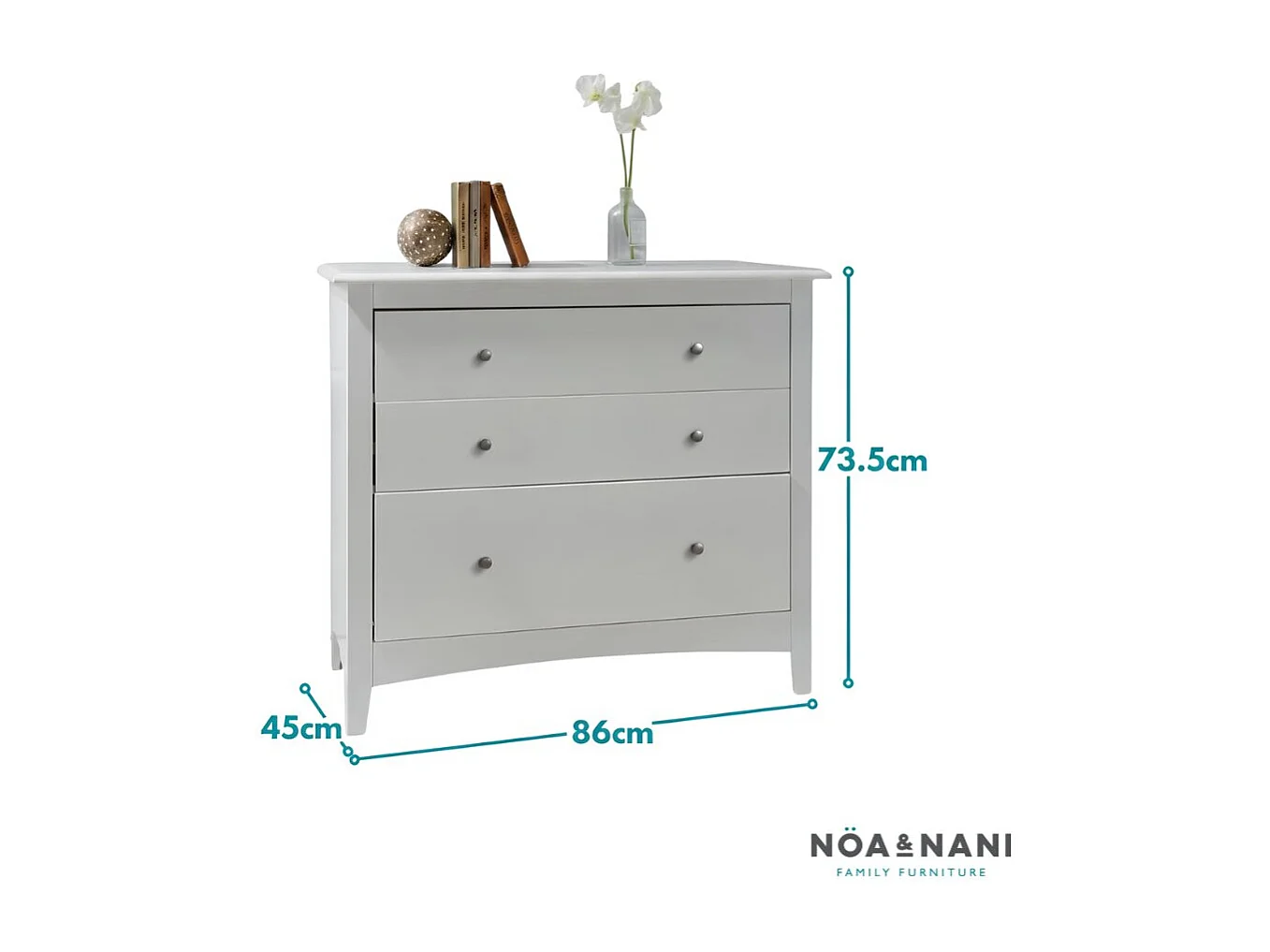 Noa & Nani Montessori Chest of Drawers Bedroom 3 Drawer ideal For Kids Fits Midsleeper Cabin Beds