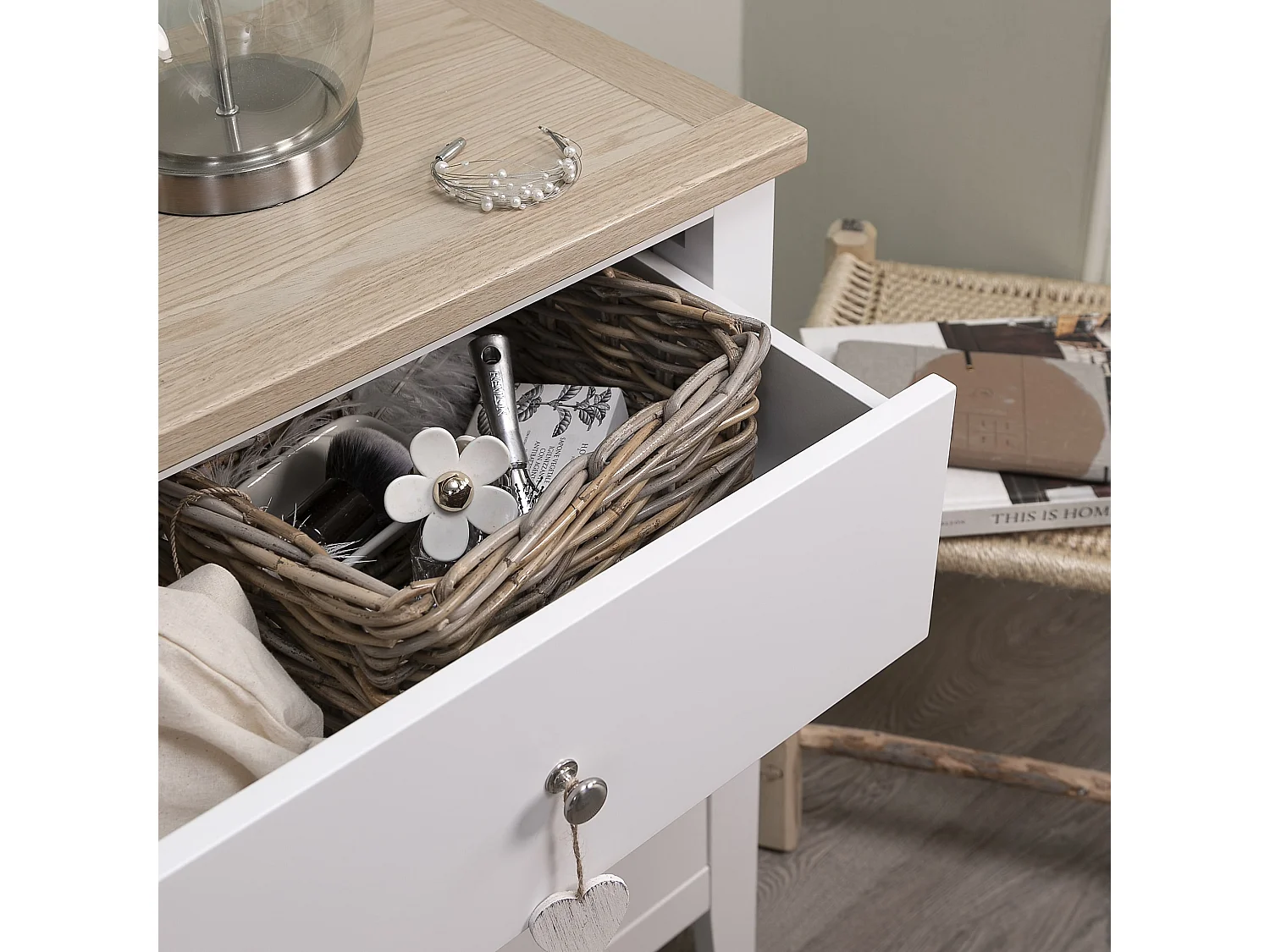 Noa & Nani Leines 6 Drawer Chest of Drawers in White & Oak