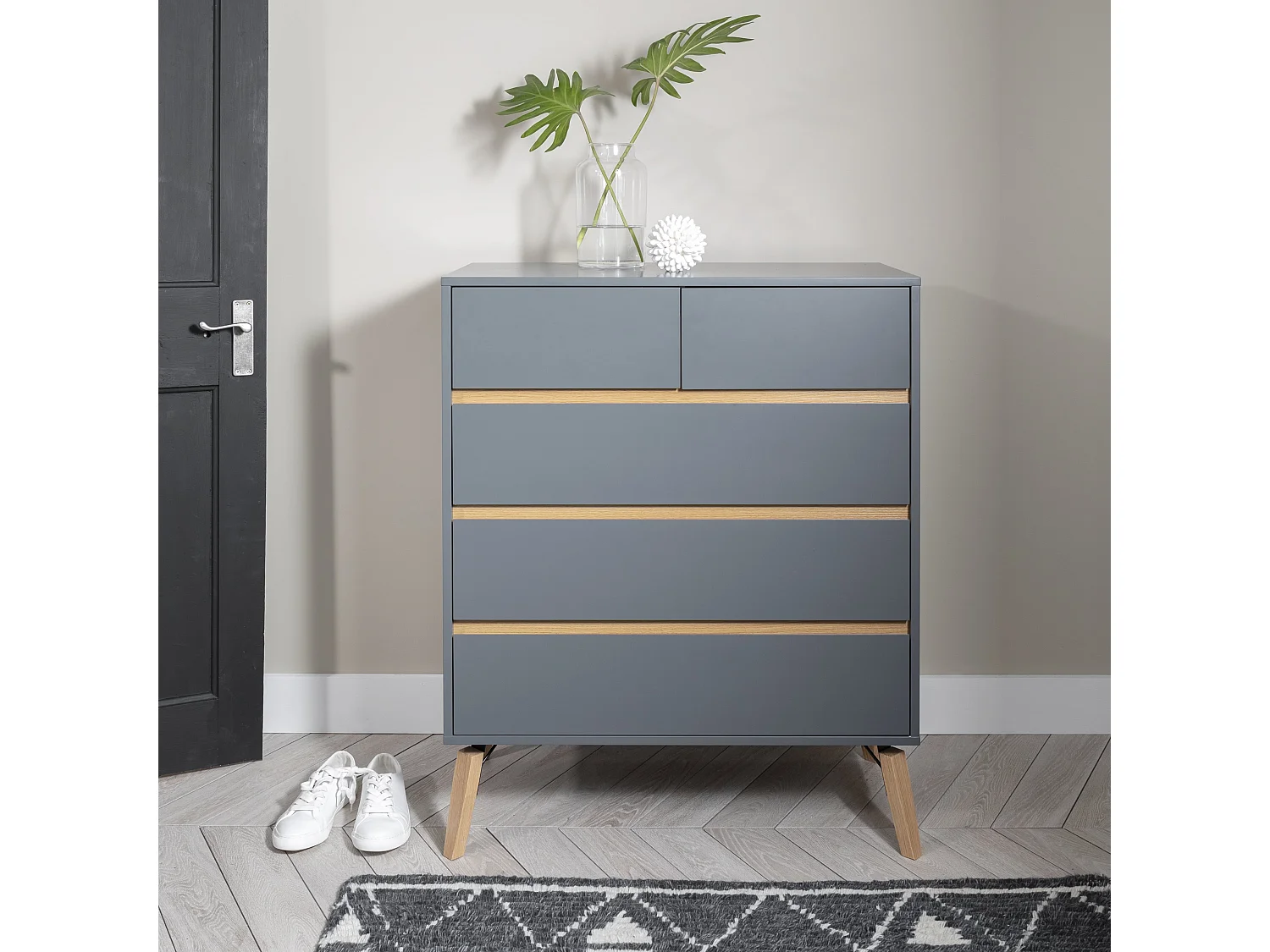 Noa & Nani Otto Chest of Drawers 3+2 Drawer in Silk Grey