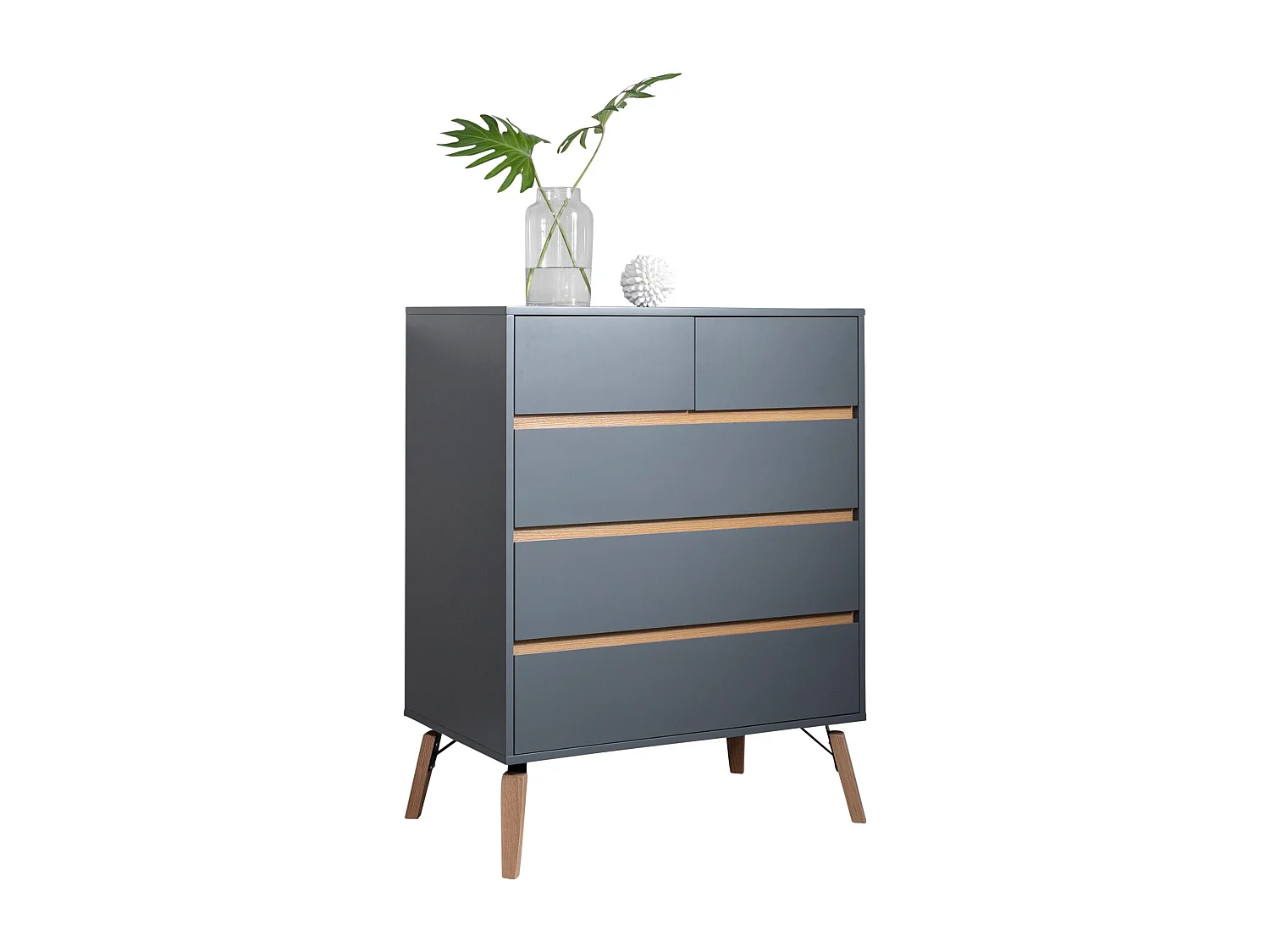 Noa & Nani Otto Chest of Drawers 3+2 Drawer in Silk Grey