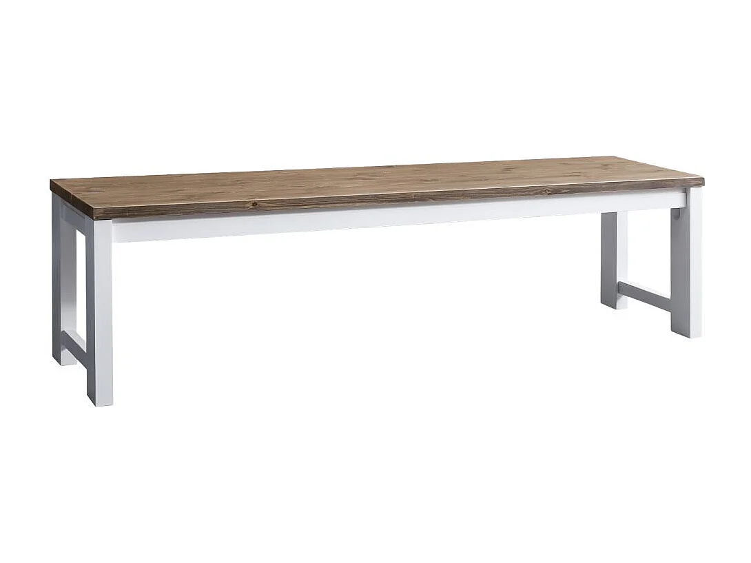 Noa & Nani Hever Bench in White and Dark Pine