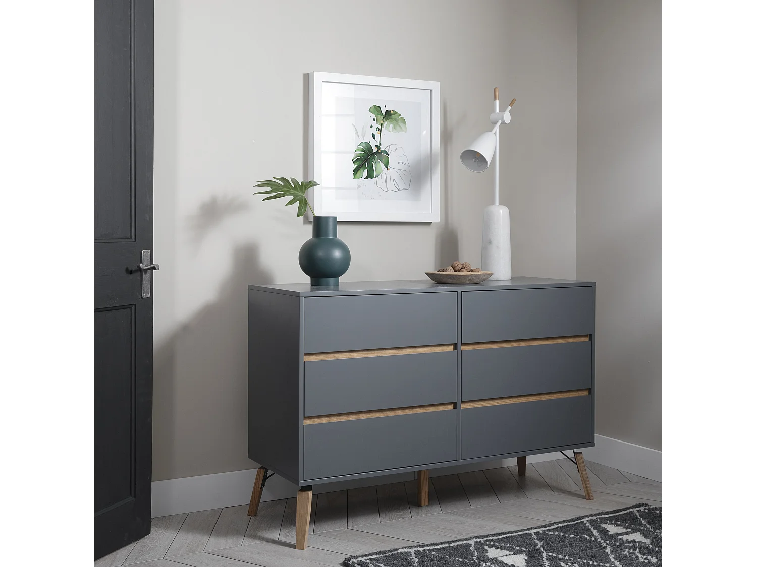 Noa & Nani Otto Chest of Drawers 6 Drawer in Silk Grey