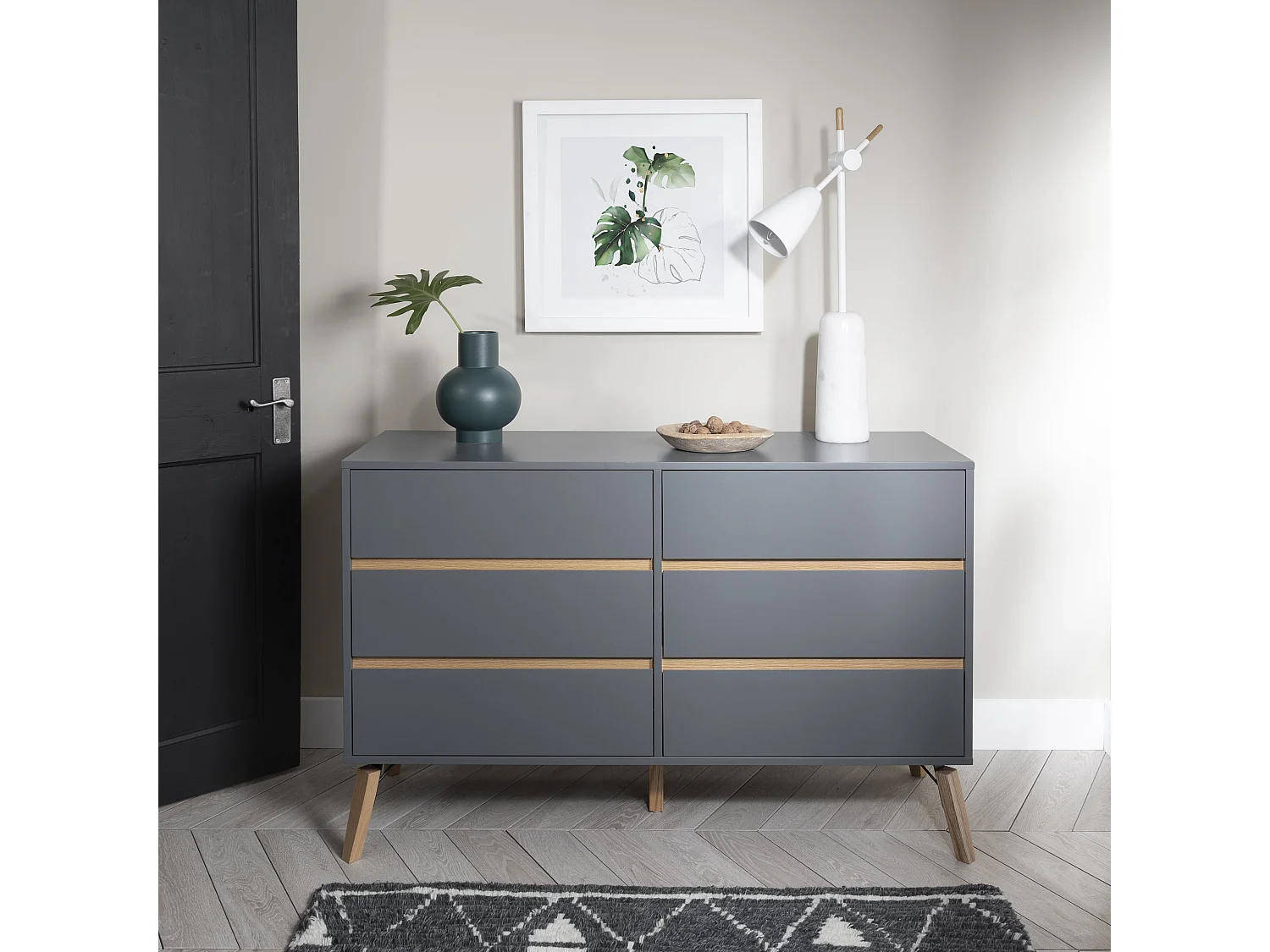Noa & Nani Otto Chest of Drawers 6 Drawer in Silk Grey