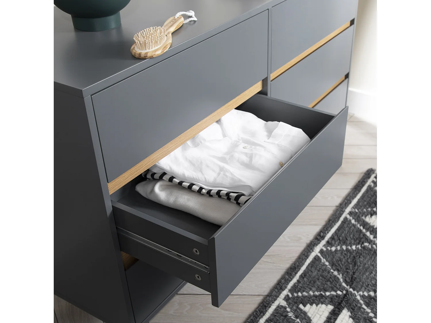 Noa & Nani Otto Chest of Drawers 6 Drawer in Silk Grey