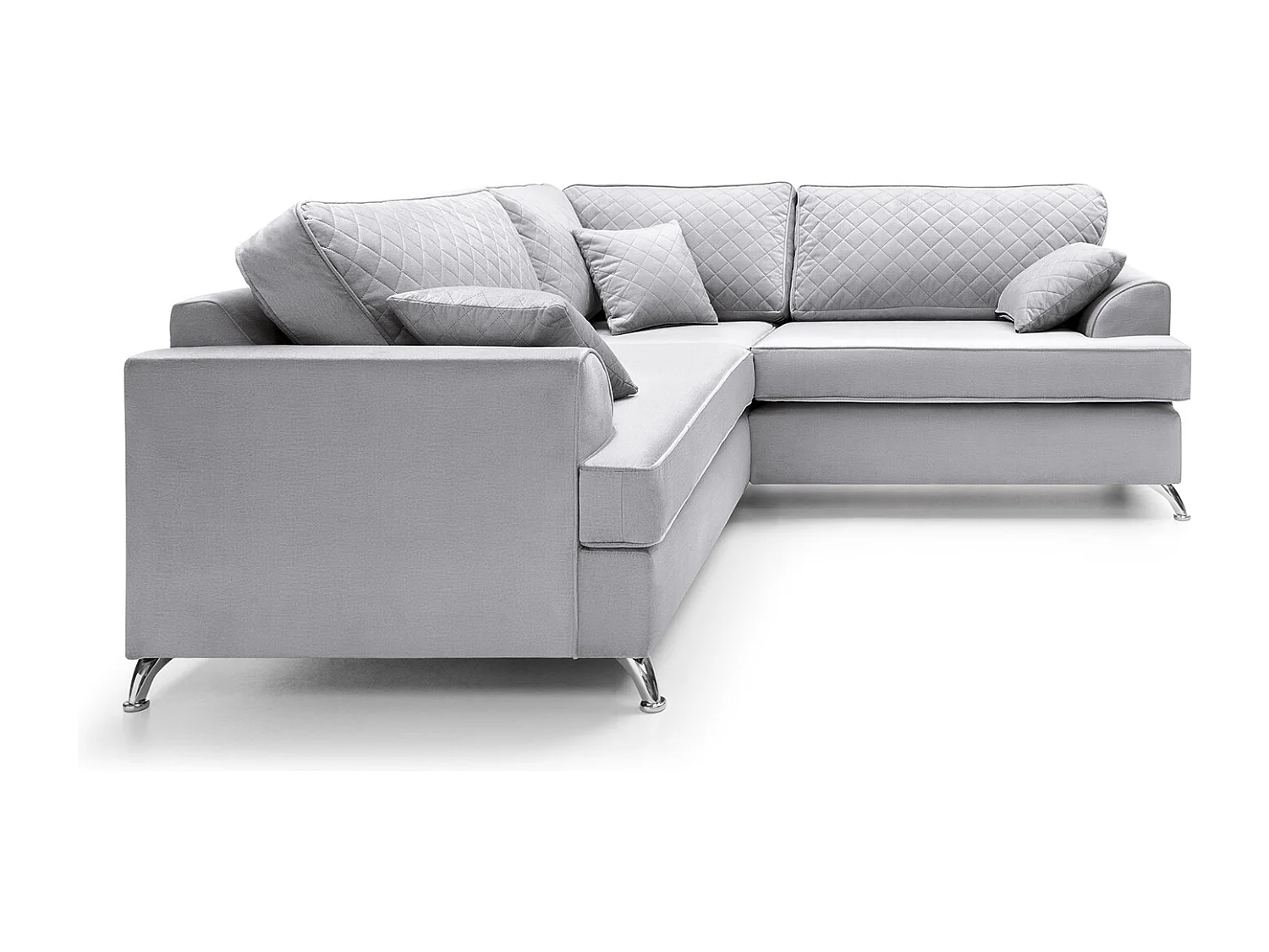 Ferguson Fabric Corner Sofa in Light Grey Velvet