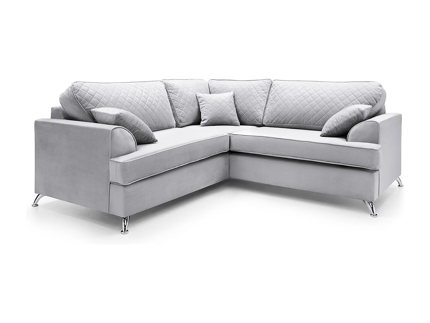 Ferguson Fabric Corner Sofa in Light Grey Velvet
