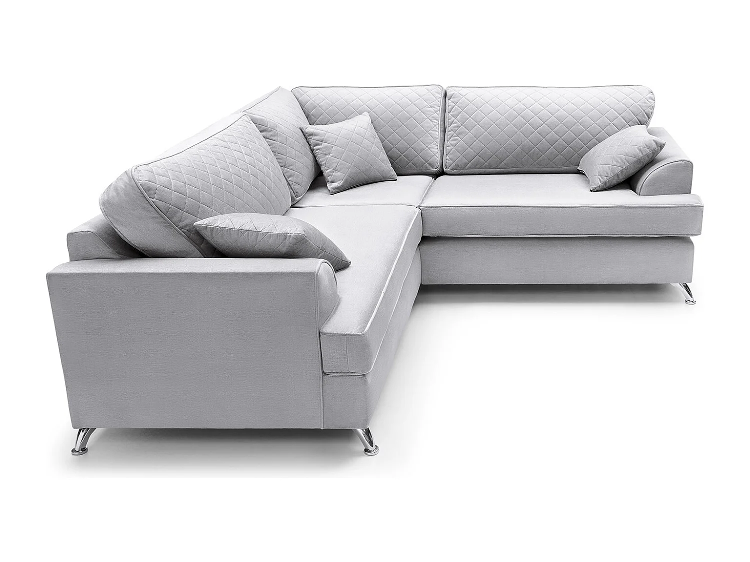Ferguson Fabric Corner Sofa in Light Grey Velvet