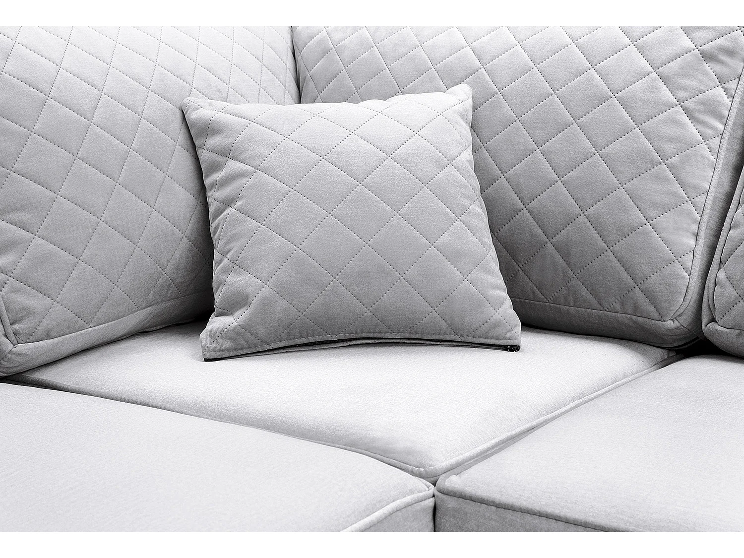 Ferguson Fabric Corner Sofa in Light Grey Velvet