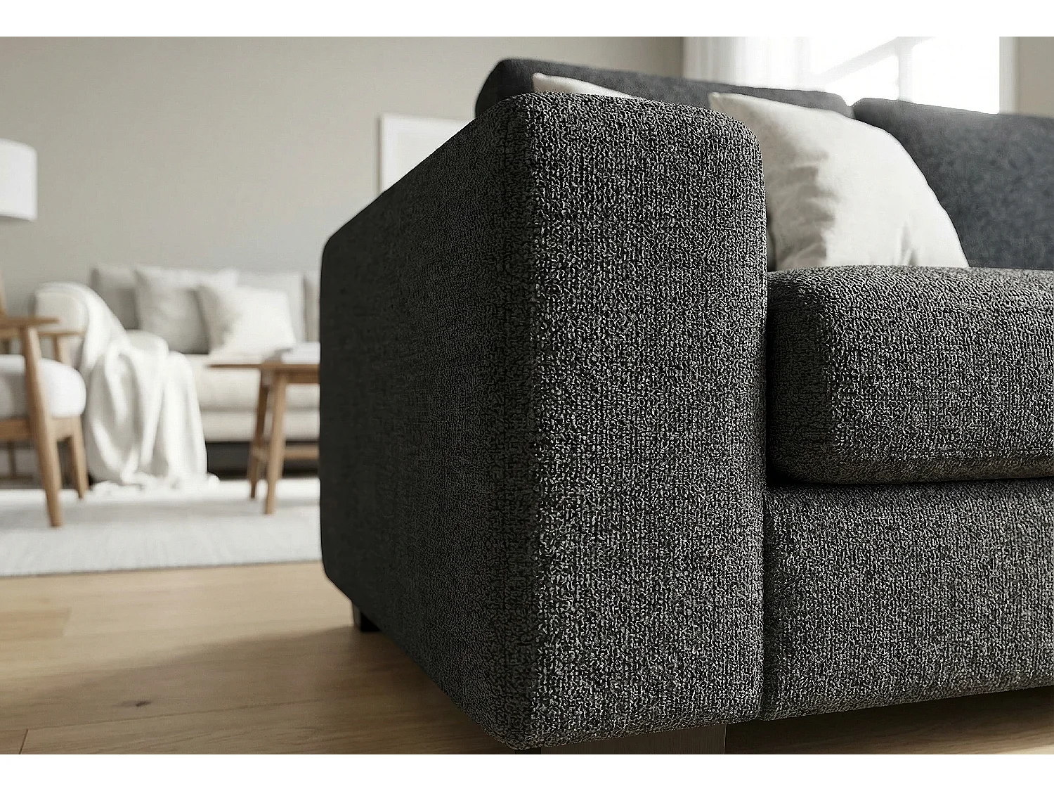Boston Basket Weave 2 Seater Sofa in Black