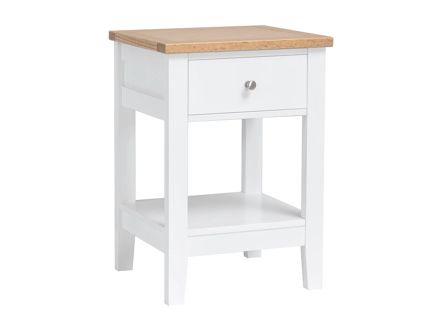 Noa & Nani Leines 1 Drawer Bedside Table in White & Oak