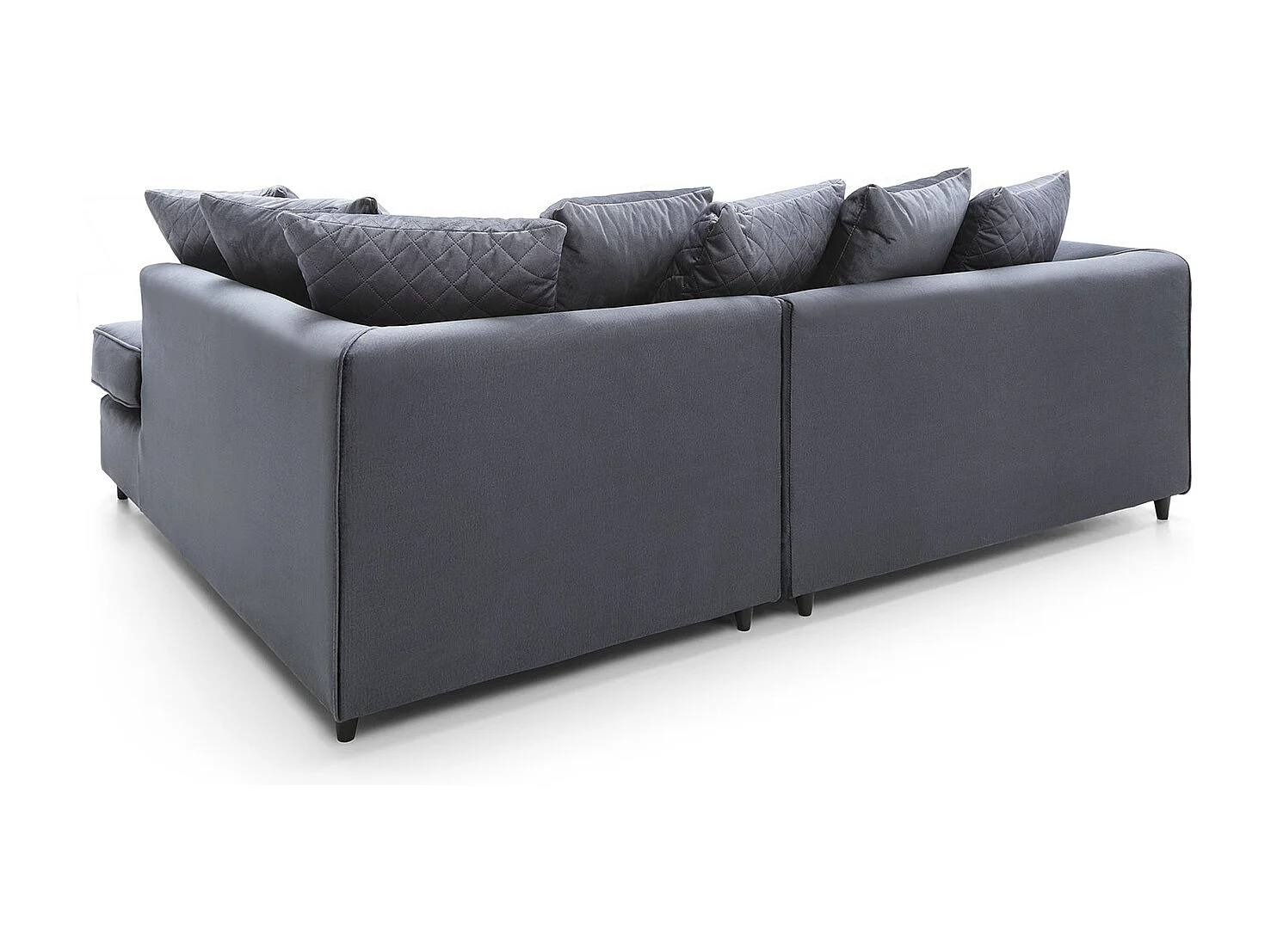 Chicago Velvet Right Facing Corner Sofa in Dark Grey