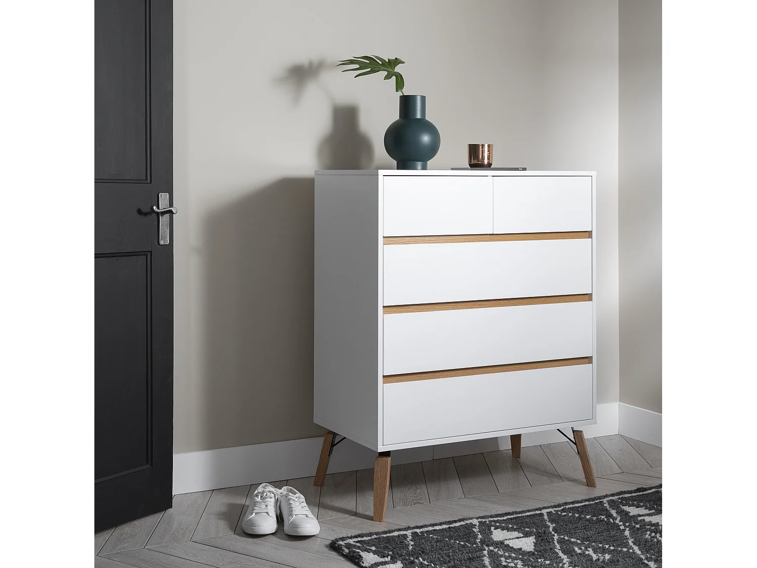Noa & Nani Otto Chest of Drawers 3+2 Drawer in White