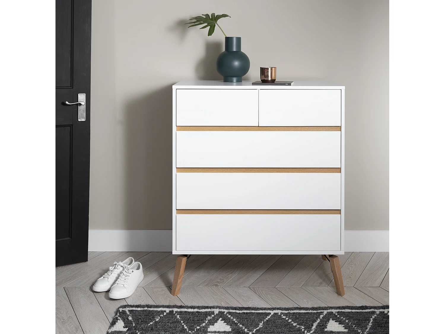 Noa & Nani Otto Chest of Drawers 3+2 Drawer in White