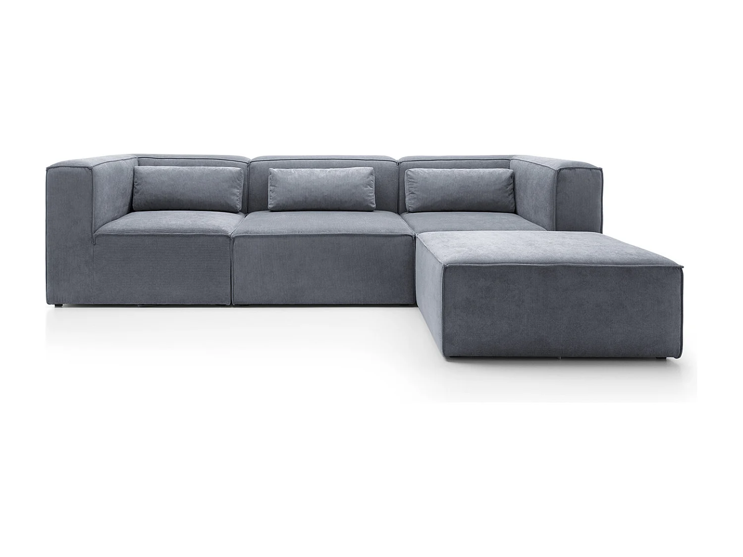 Doris Reversible Corner Sofa in Dark Grey with High-Density Foam