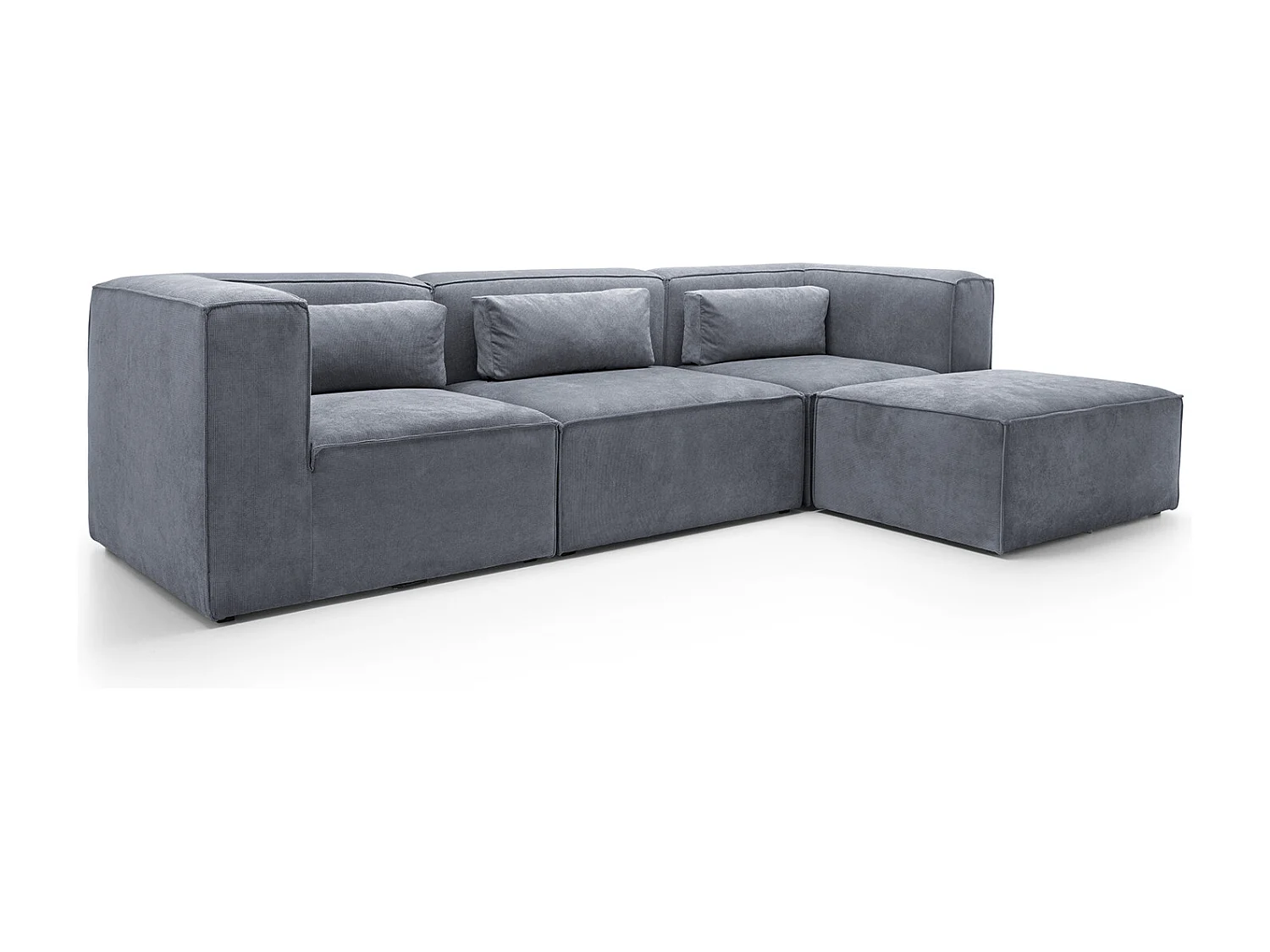 Doris Reversible Corner Sofa in Dark Grey with High-Density Foam