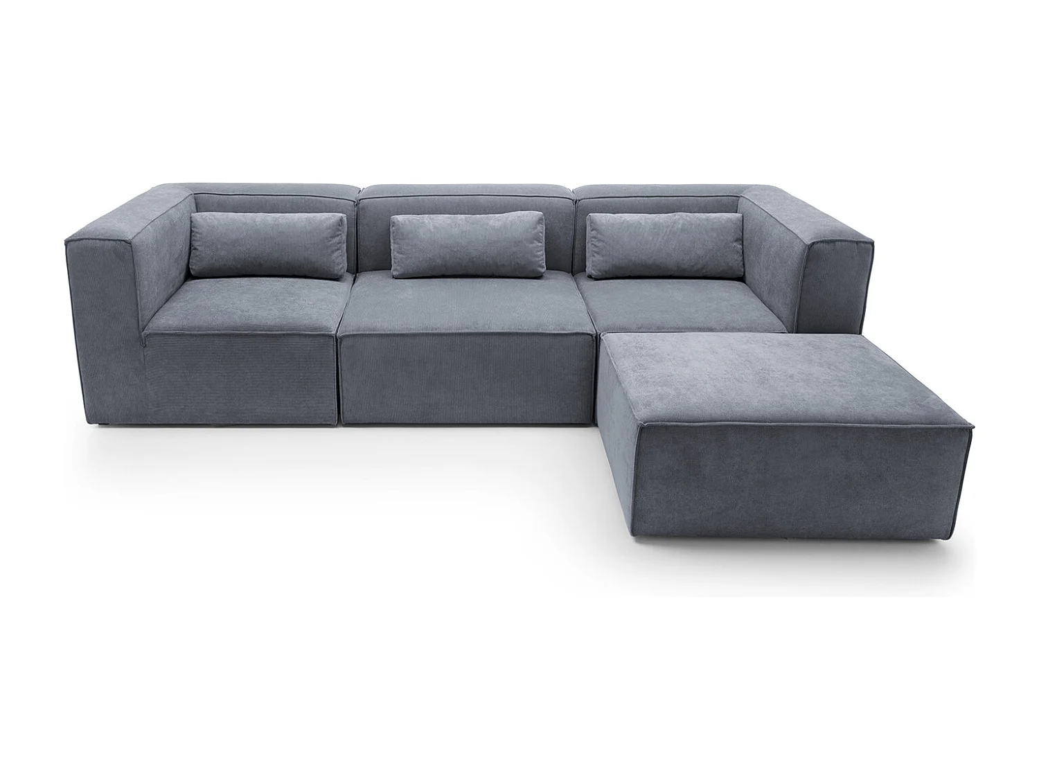 Doris Reversible Corner Sofa in Dark Grey with High-Density Foam