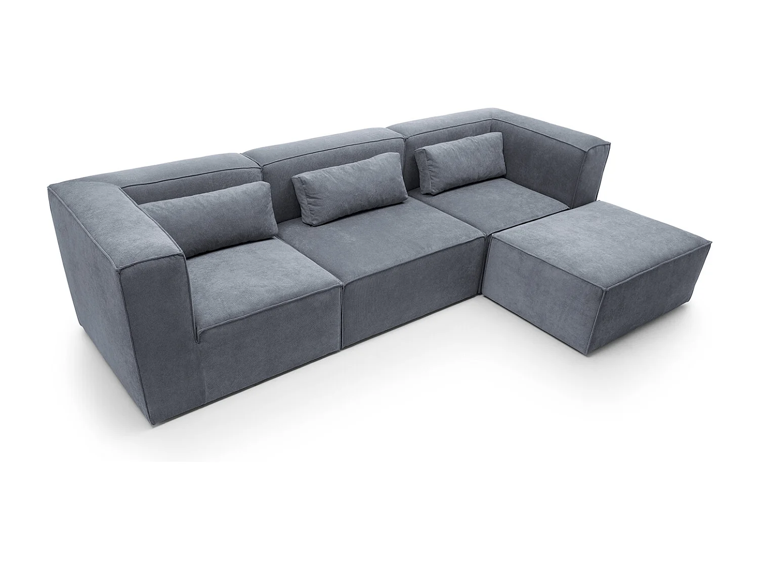 Doris Reversible Corner Sofa in Dark Grey with High-Density Foam
