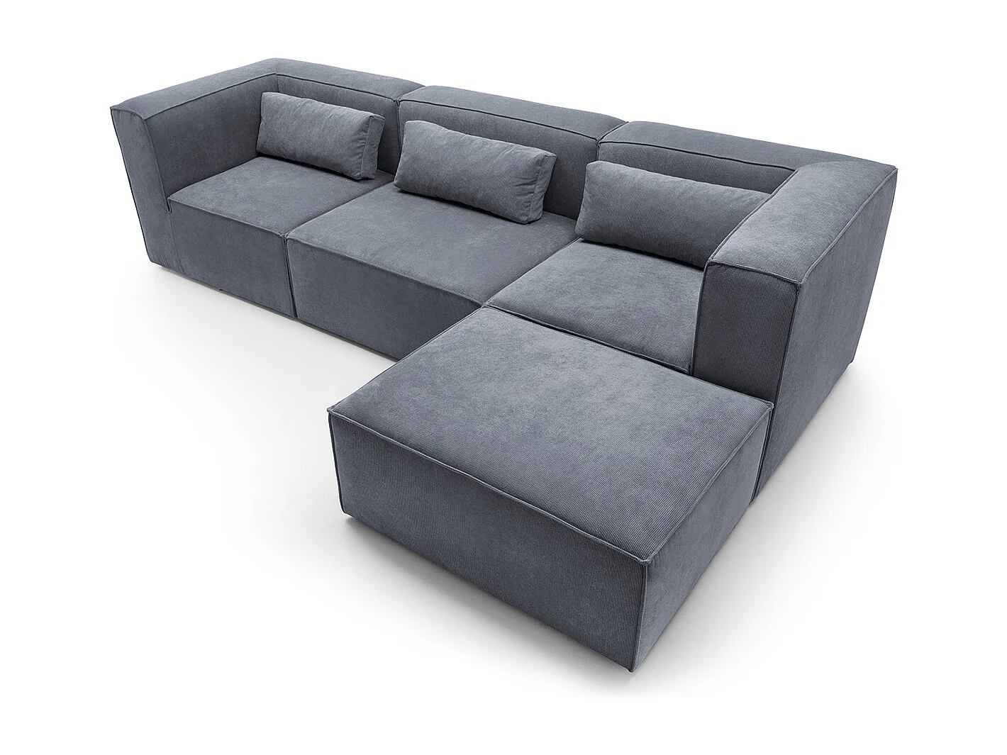 Doris Reversible Corner Sofa in Dark Grey with High-Density Foam