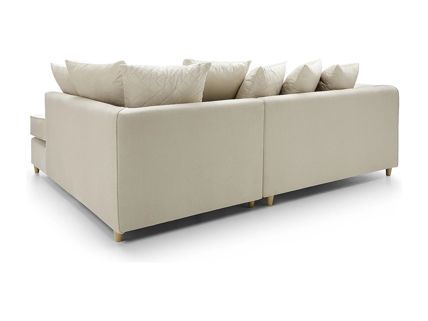 Chicago Velvet Right Facing Corner Sofa in Cream