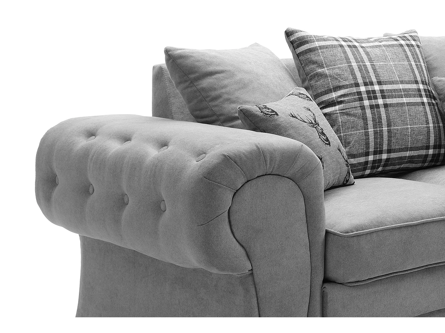 Verona Corner Sofa in Light Grey Linen Fabric