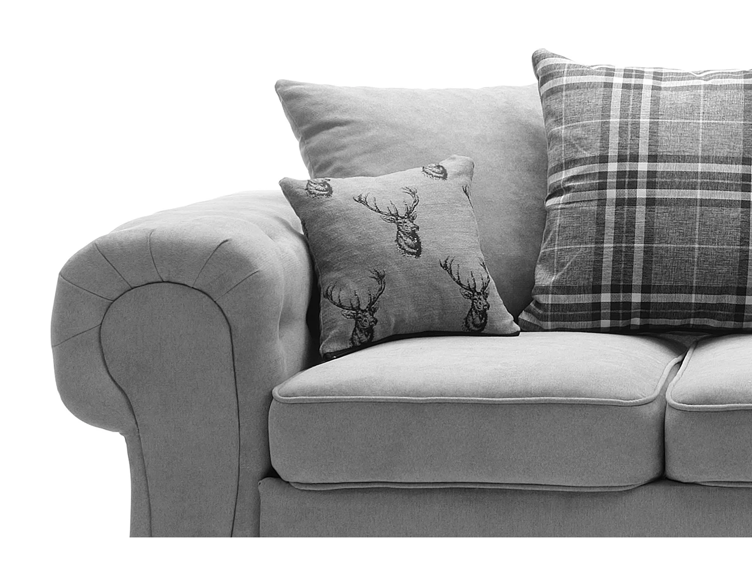 Verona Corner Sofa in Light Grey Linen Fabric