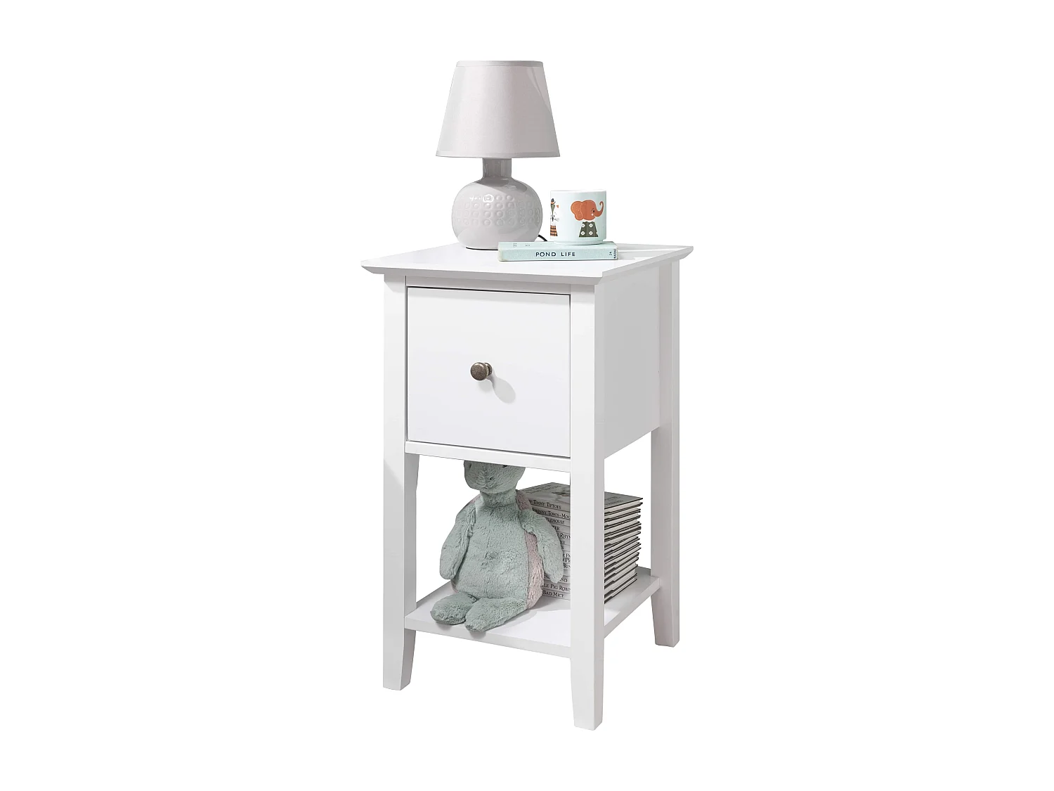 Noa & Nani Asora Bedside Table with Drawer in White