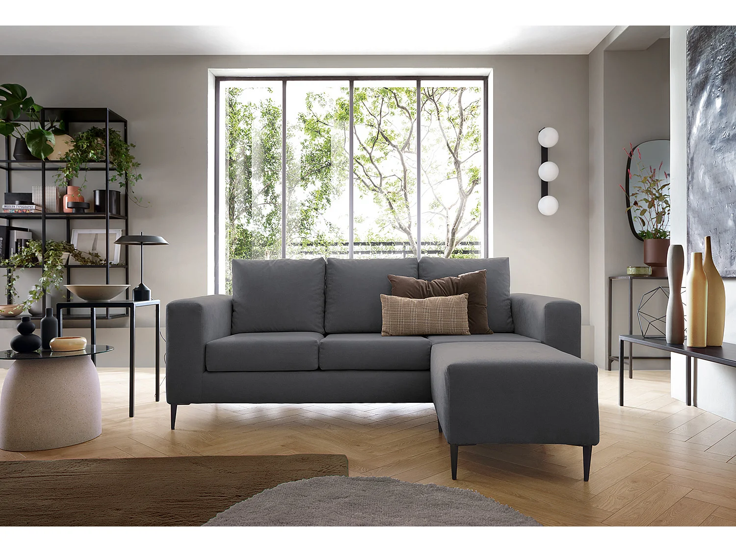 Capri Reversible Corner Sofa in Dark grey