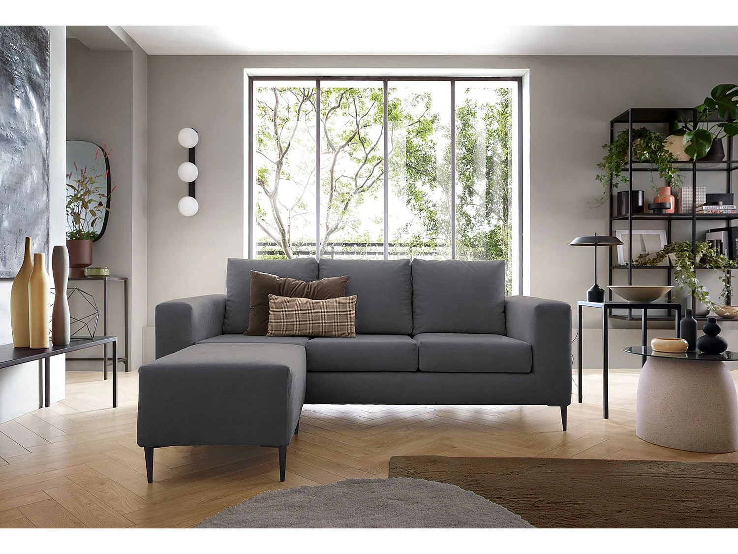 Capri Reversible Corner Sofa in Dark grey