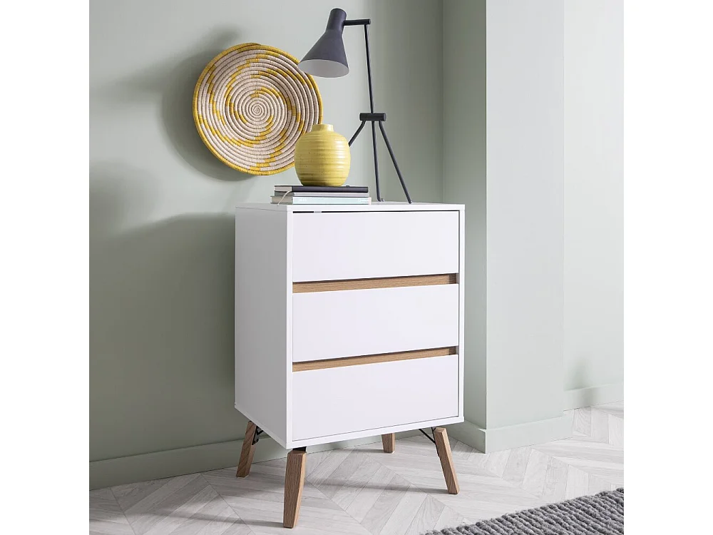 Noa & Nani Otto Chest of Drawers Tall 3 Drawer in White