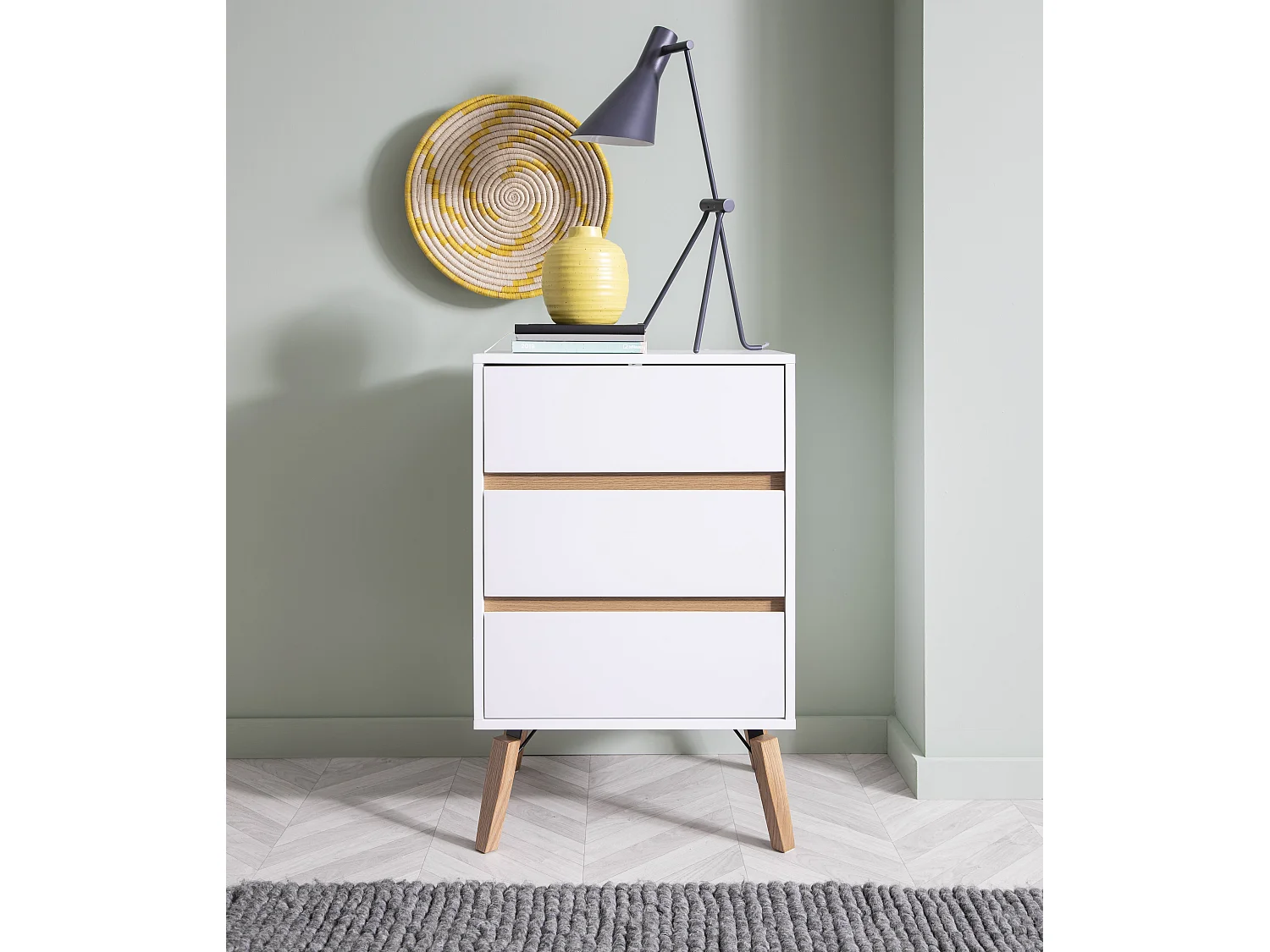 Noa & Nani Otto Chest of Drawers Tall 3 Drawer in White