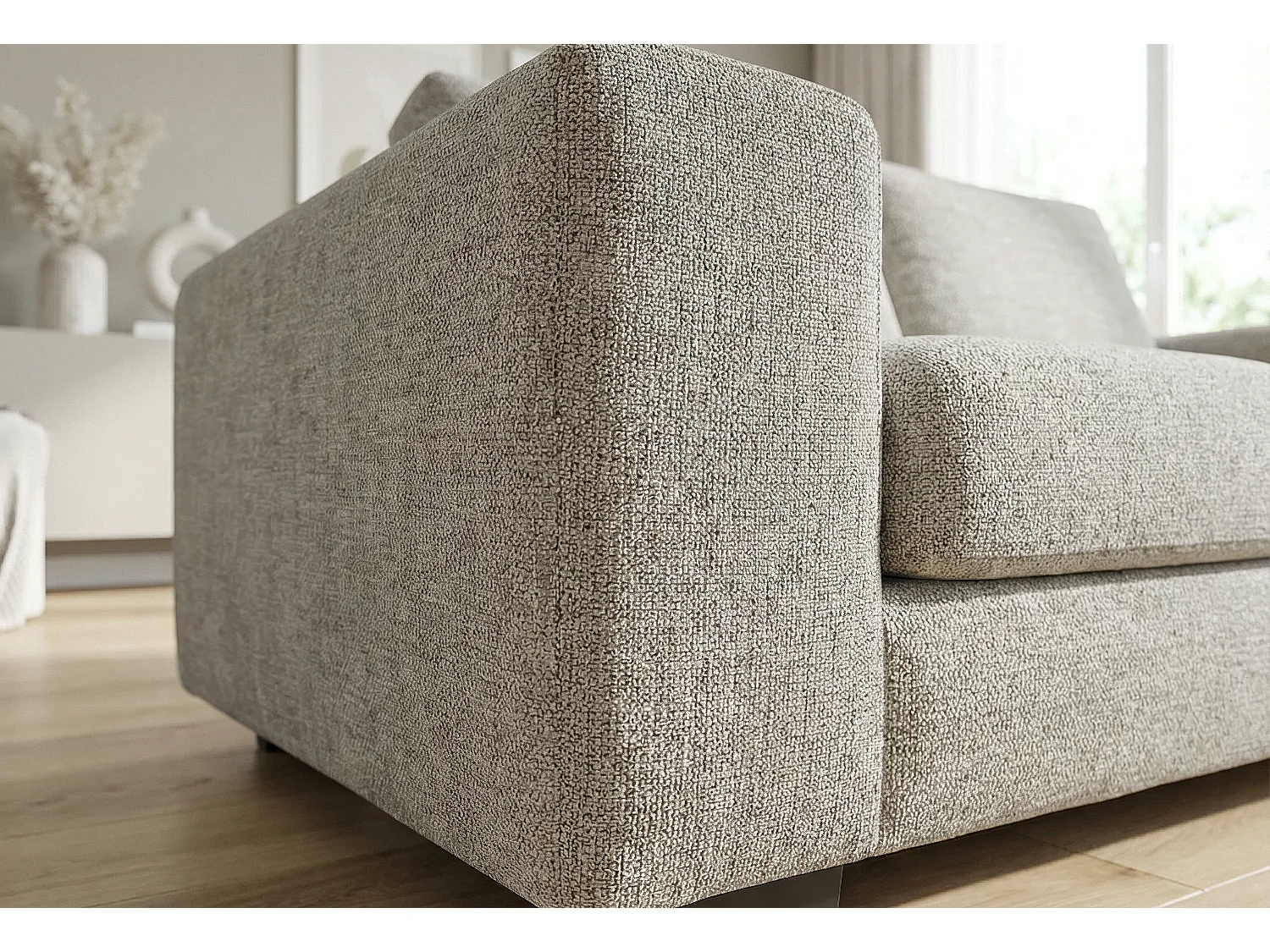 Boston Basket Weave 2 Seater Sofa in Light Grey