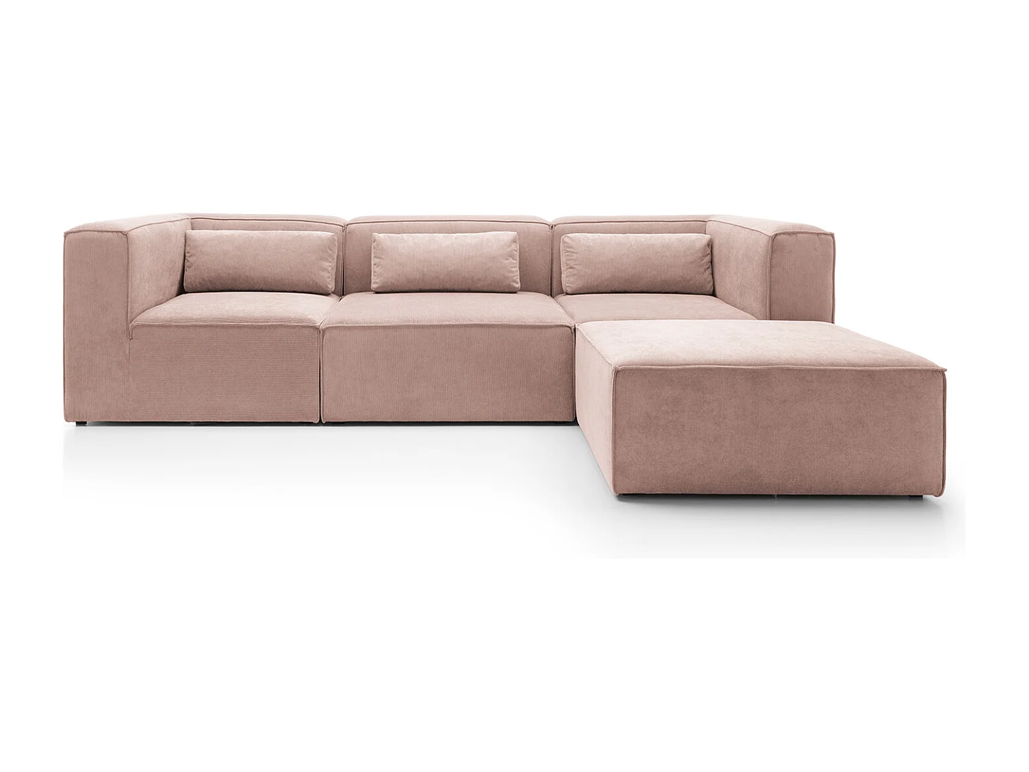 Doris Reversible Corner Sofa in Pink with High-Density Foam