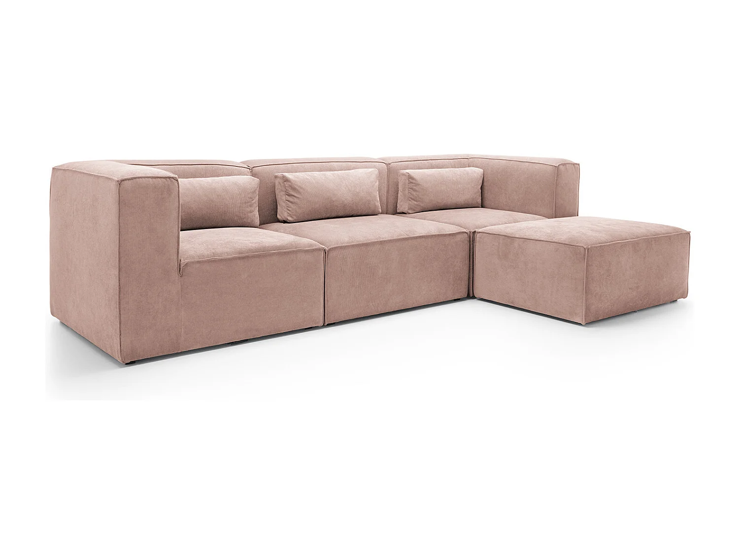 Doris Reversible Corner Sofa in Pink with High-Density Foam