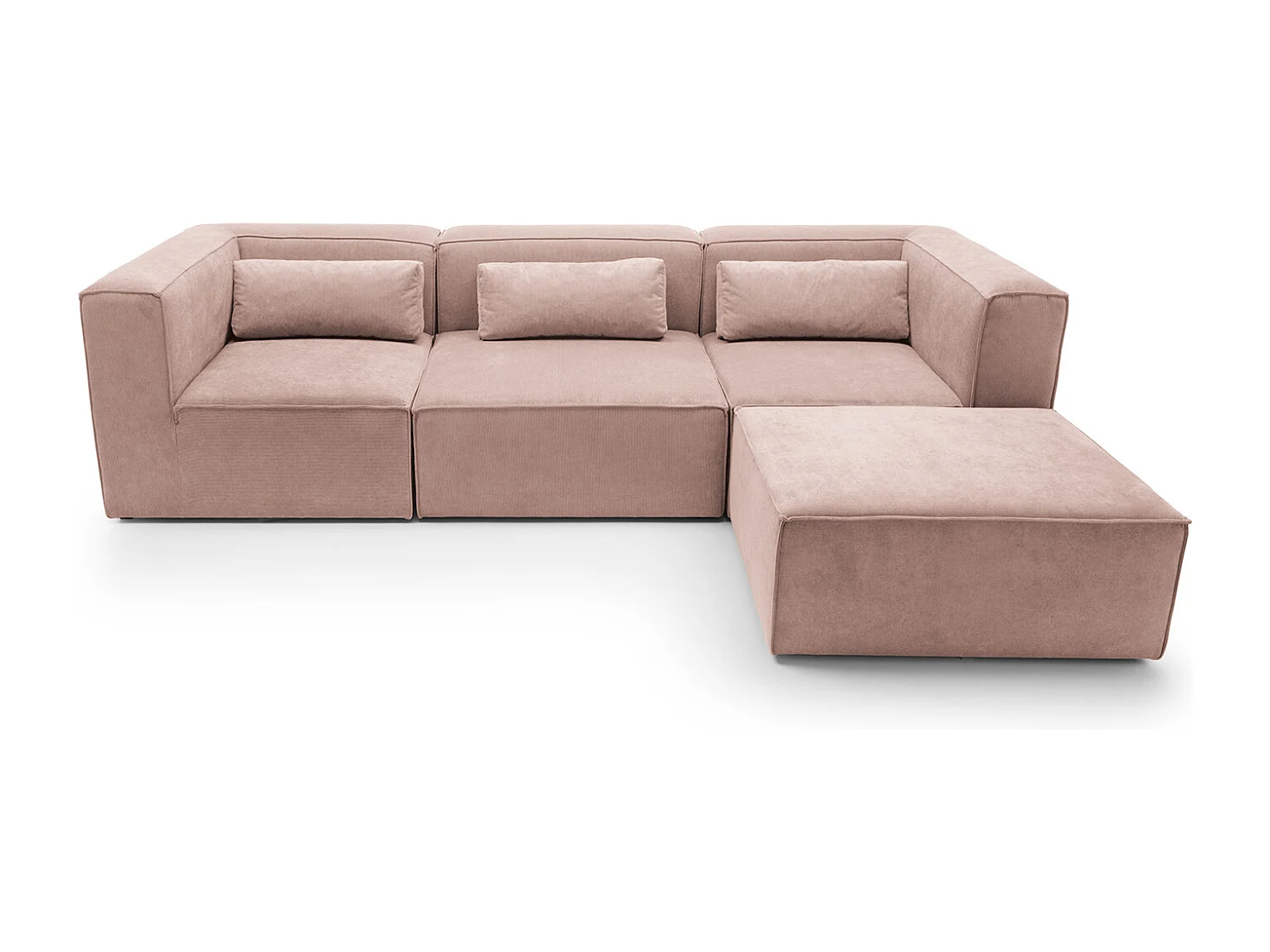 Doris Reversible Corner Sofa in Pink with High-Density Foam