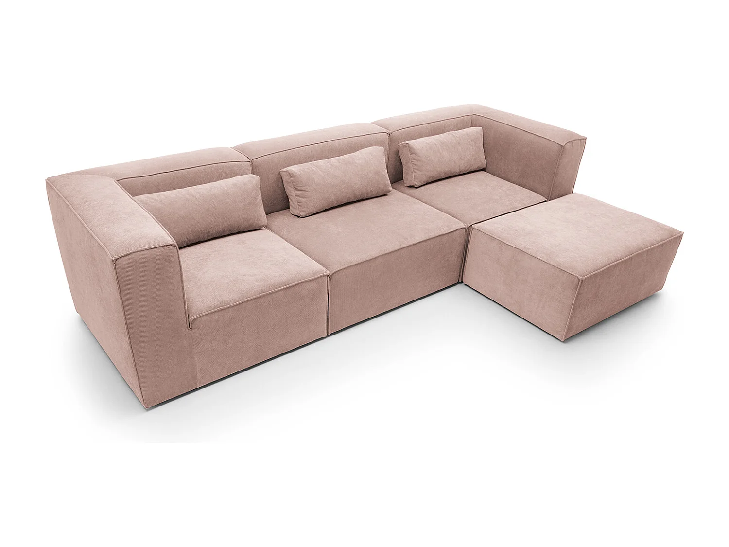 Doris Reversible Corner Sofa in Pink with High-Density Foam
