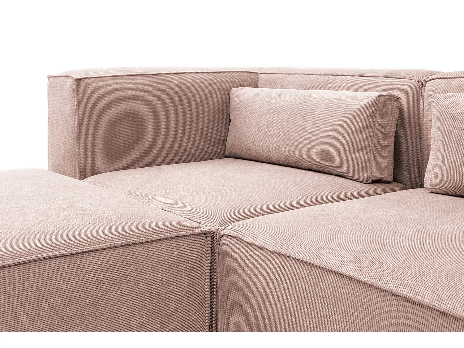 Doris Reversible Corner Sofa in Pink with High-Density Foam