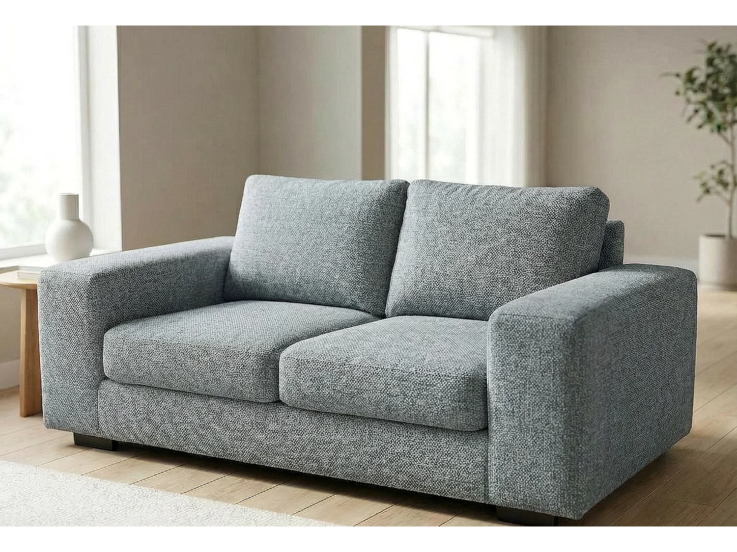 Boston Basket Weave 3 Seater Sofa in Grey