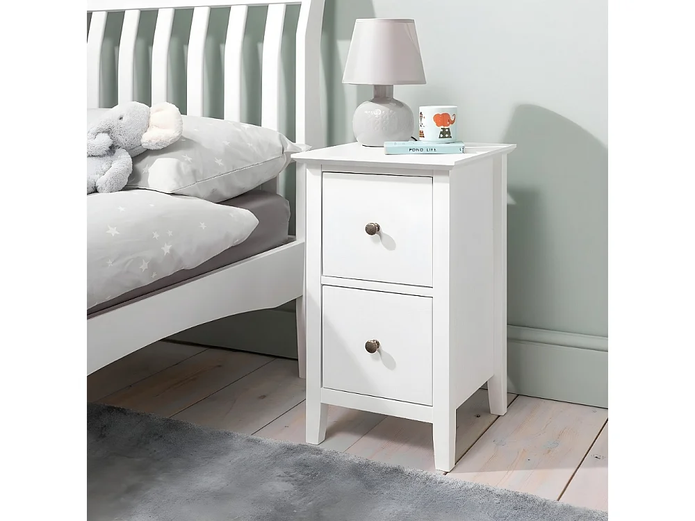 Noa & Nani Asora Bedside 2 Drawer Cabinet Nightstand in White