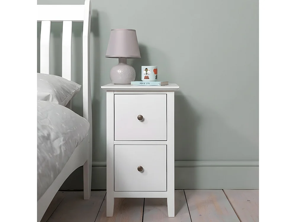Noa & Nani Asora Bedside 2 Drawer Cabinet Nightstand in White