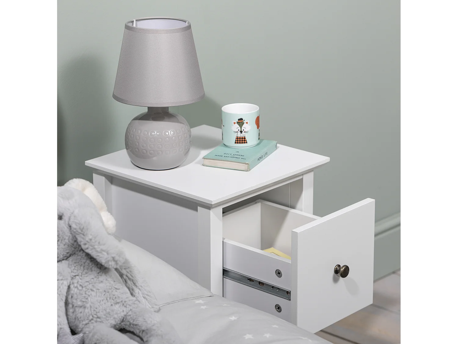 Noa & Nani Asora Bedside 2 Drawer Cabinet Nightstand in White