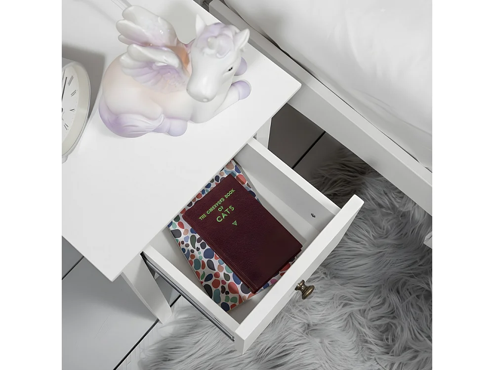 Noa & Nani Asora Bedside 2 Drawer Cabinet Nightstand in White