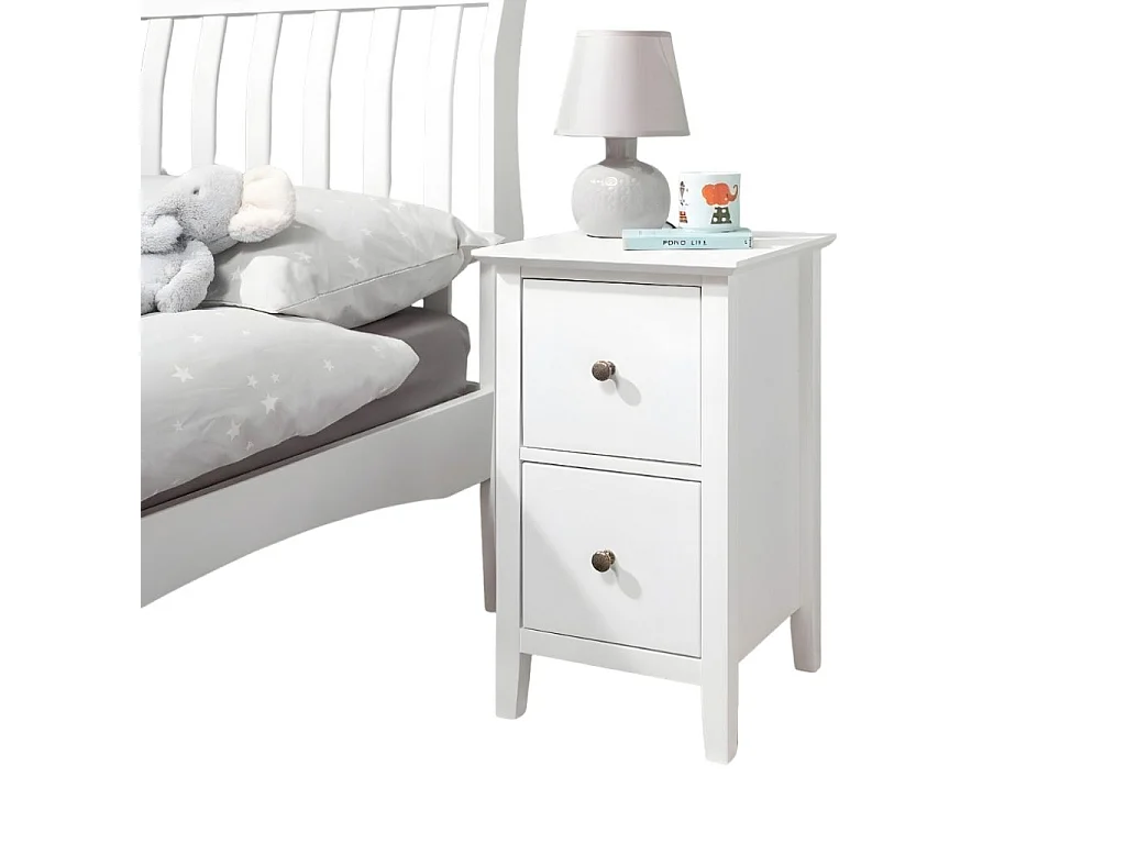 Noa & Nani Asora Bedside 2 Drawer Cabinet Nightstand in White