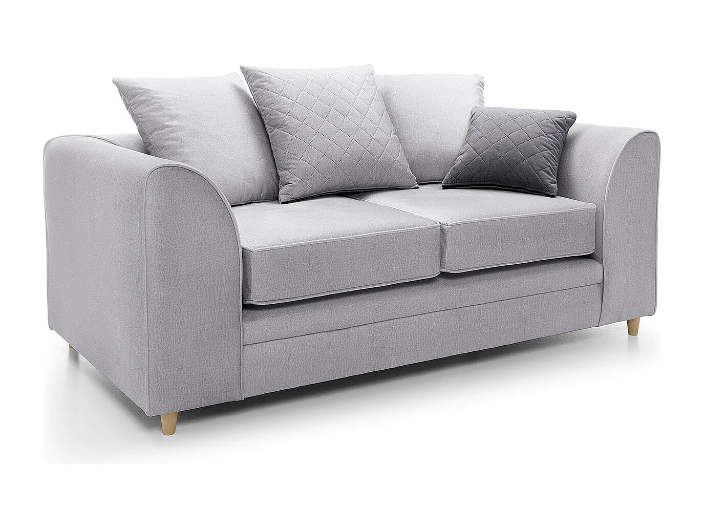 Chicago Velvet 2 Seater Sofa in Light Grey